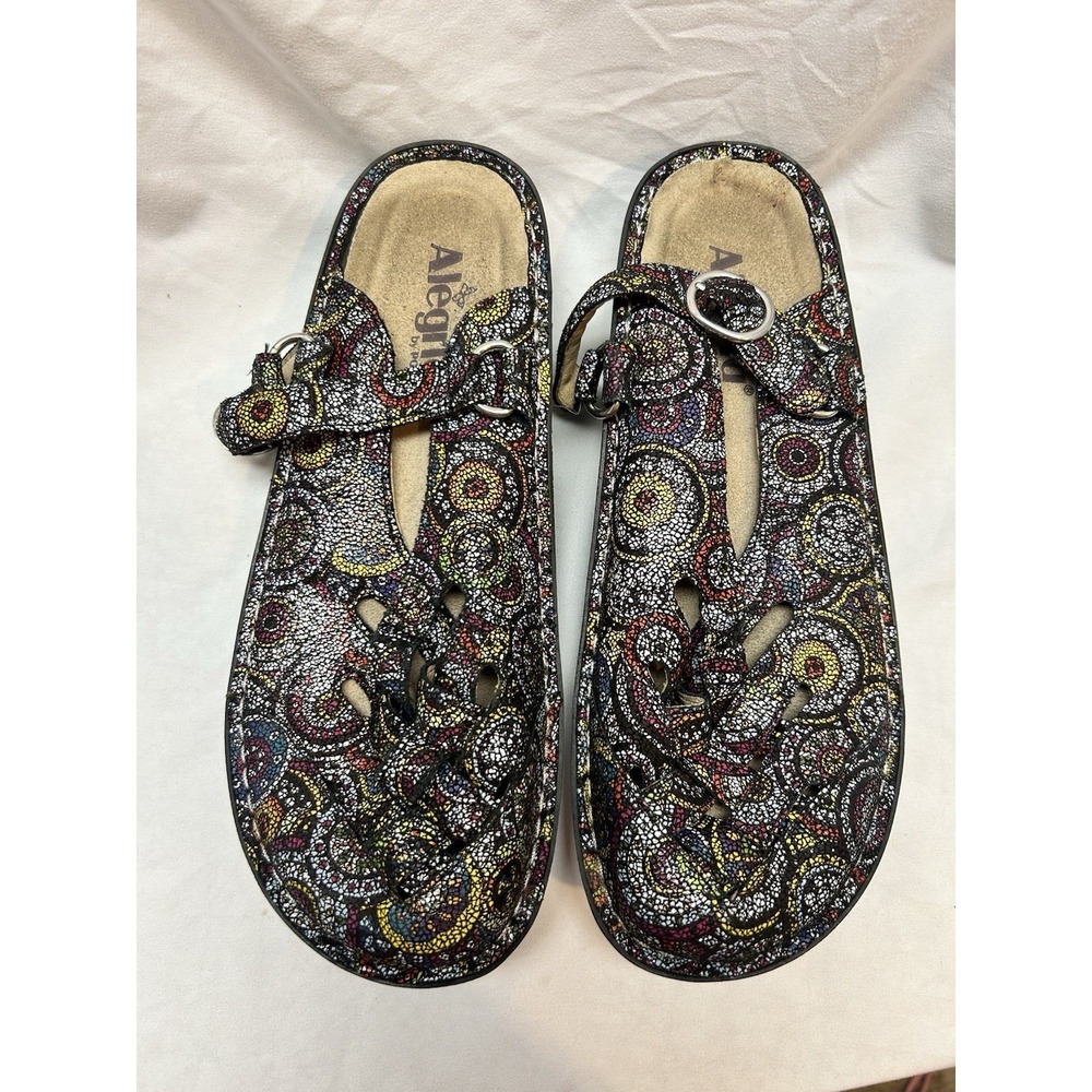 Alegria Freesia FRE-325 Sparkly Braided Slip-On Shoes Sandals Women's Size 9